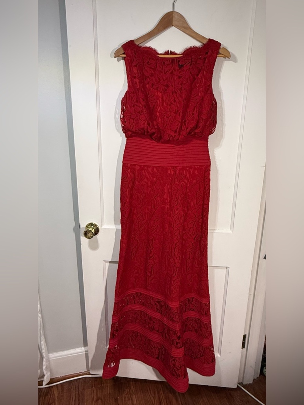 Tadashi Shoji Red Lace Maxi Dress